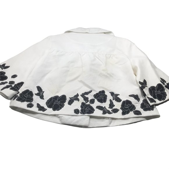 Luii Women's Jacket Small White Black Floral Accents New With Tags - Picture 2 of 16